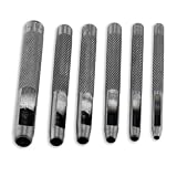 6pc Hollow Punch 1/8 to 5/16" Leather Fabric Paper