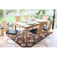 6x Esszimmerstuhl Freischwinger Konferenzstuhl Stuhl mit Holzlehne M9904
