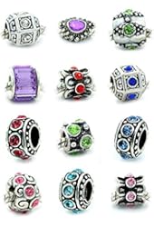 Ten Assorted Crystal Rhinestone Bead Charm Spacers
