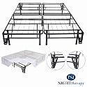 Furniture online: Platform Metal Bed Frame/Foundation Set(SmartBase + Metal Brackets for Headboard & Footboard + Bed Skirt - Queen) -