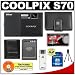 Search : Nikon Coolpix S70 12.1MP Digital Camera (Black & Black) 3.5-inch OLED Touch Screen LCD with 5x Optical Wide-Zoom + EN-EL12 Battery + 16GB Card + Leather Case + Accessory Kit