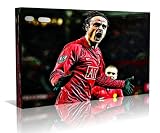 Berbatov Manchester Utd. Framed Canvas Art Print - Contemporary Art - Football Art - Framed Ready to Hang - Buy two or more get Free UK Delivery - Oneblankwall , 20 inch x 24 inch