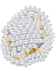6.00 Carat (ctw) 10k Yellow Gold Round Cut White Diamond Ladies Right Hand Cluster Ring 6 CT