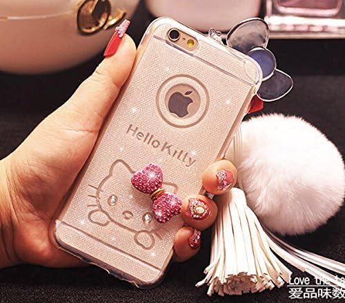 Iphone 6s Case Unifone Mobile 2016 Classic 3d Handmade Bling Crytal Bow Butterfly Rhinestone Clear with Kt TPU Case Cover for Iphone 5 5s /6plus 6s Plus (iphone5 5s, white)
