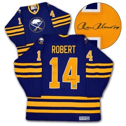 Rene Robert Buffalo Sabres Autographed/Hand Signed Retro Hockey Jersey