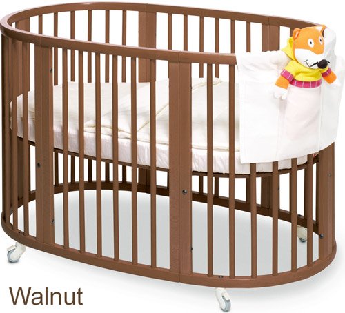 Stokke Sleepi Convertible Wood Crib in Walnut Brown