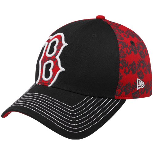 New Era Boston Red Sox Ladies Black-Red Lace Shimmer Adjustable Hat