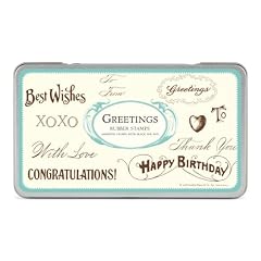 Cavallini Papers Rubber Stamps - Stempelset - Greetings-verschiedene Gru�texte