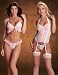 Escante Ivory/Pink Open Flutter Cami Set