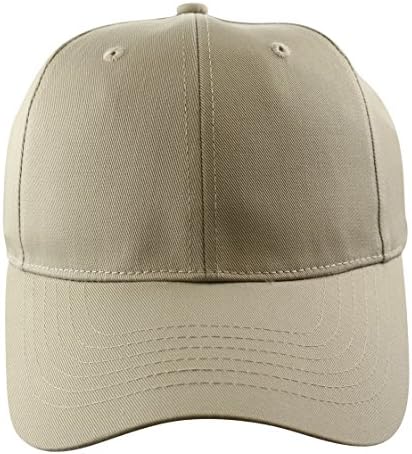 Divlor Dyed Cotton Twill Cap, Compose of Six Panels, Small Eyelets, Made of 100% Organic Cotton, Six Rows of Stitching, Pre-Curved Bill, Self-Fabric Adjustable Velcro Strap (Khaki)