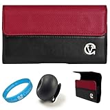 Red & Black Portola Executive Leather Holster Carrying Case with Fixed Belt ....