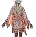 Akery Women's Beach Cover Up Tunic Chiffon Geometry Print Kimono Cardigan (S)