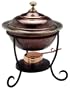 Old Dutch 12" x 15" Round Antique Copper Chafing Dish, 3 Qt