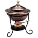 Old Dutch 12" x 15" Round Antique Copper Chafing Dish, 3 Qt