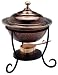 Old Dutch 12" x 15" Round Antique Copper Chafing Dish, 3 Qt