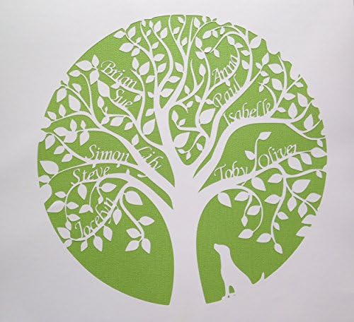 12" x 12" Family Tree Papercut, Round Tree Design measuring