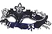Masquerade Mask Shiny Metal Rhinestone Venetian Pretty Party Evening Prom Mask(Dark blue + Black)