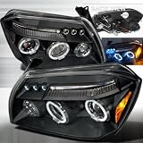05 06 07 Dodge Magnum Halo Projector Headlights - Black (Pair) by Atomic