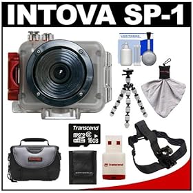 Intova Sport Pro Waterproof HD Sports Video Camera Camcorder with Helmet Mount + 16GB Card + Case + Flex Tripod + Accessory Kit for Skate, Snow, Moto, Bike & all Extreme Sports