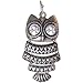 Nickel Free Articulated Owl Earrings, Crystal Eyes, USA!, in Burnished Silver