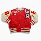 Gold Rush - Toddler Boys Long Sleeve Varsity Sweat Jacket, Red, Ivory (Size 6)