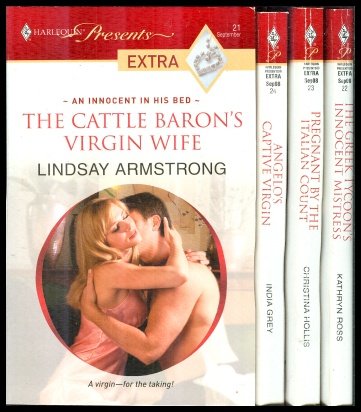 An Innocent in his Bed bundle (4 books) : Cattle Baron's Virgin Wife ~ Greek Tycoon's Innocent Mistress ~ Pregnant by the Italian Count ~ Angelo's Captive Virgin