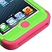 Thousand Eight(TM) iPod touch 5 (5th generation) Heavy Duty Defender Tuff Hybrid Hard Case + [FREE Touch Screen Stylus] (Diamond Pearl Green/Electric Pink)