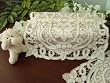 Delicate Handmade Cutwork Cotton tissue box cover-Ecru