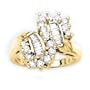 14K Yellow Gold 1 ct. Round and Baguette Cut Diamond Anniversary Ring