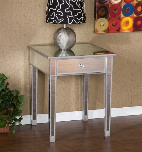 Accent Side Table with Mirrored Finish
