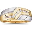 14K Two-Tone Gold Diamond Man's Ring - 0.37 Ct.