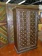 Antique Door Rustic Armoire Iron Brass Fitted Carved Cabinet Teak