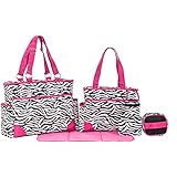 SoHo Collection, Pink Zebra 6 pieces Diaper Bag set *Limited time offer !*