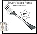 120 Forks REFLECTIONS Plastic Silverware, Looks Like Silver Cutlery