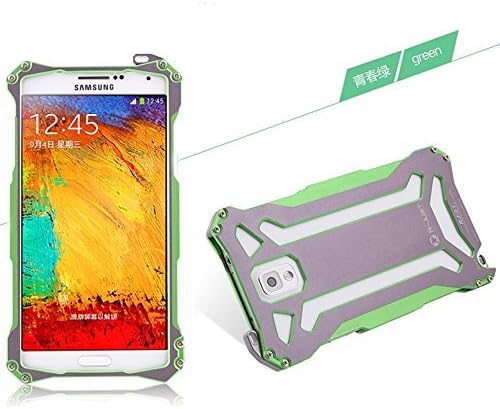Gundam Double Color Oxidation Aluminum Metal Protective R-JUST Mobile Cell Phone Cases Covers Accessories For Samsung Galaxy Note 3 Green 4.7 Inch