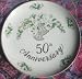 50th Anniversary Round Plate - Lefton China - Gift for Golden Anniversary (Hand Painted 1139)