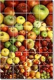 Fruits Vegetables Photo Floor Tile Mural 12. 12.75x17 inches using (12) 4.25x4.25 ceramic tiles.
