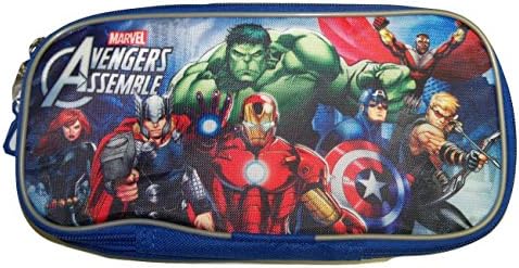 Marvel Avengers Assemble Double Pocket Pencil Case ~ Heroes United (9.75" x 5" x 3.25")