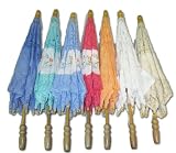 Battenburg Lace and Floral Parasol, Small Size, Assorted Colors