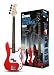 Rockburn PB Style Bass Guitar Includes 15W Bass Amplifier - Red