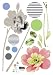 Reusable Easy Wall Applique Stickers - Literary Print Flower