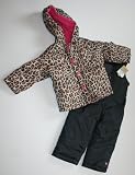 Carter's Toddler Girl's 2 Piece Jacket/Bib Set - Size: 4T, Brown/Black/Leopard