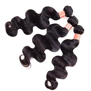 Emosa 100g 100% Real Silky Soft Remy Human Hair Body Weft Weave Extensions #1B Natural Black