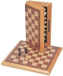 WE Games 10.75" Folding Wood Chess Set