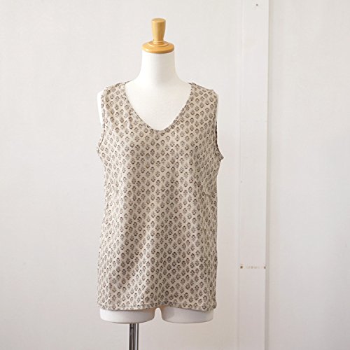 (イチ) ICHI 花柄プリント　Vネックタンクトップ