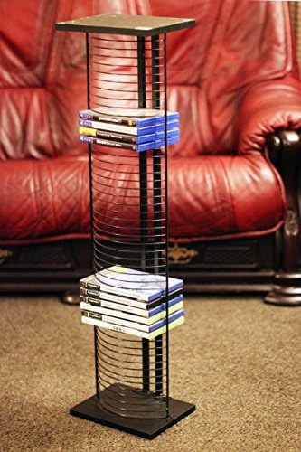 New Black 50 DVD Wooden Base Black DVD Rack PS4 Games Storage Unit Xbox Games Storage Unit PC Games Storage Unit by ZCO