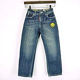 リアルビーボイス(RealBvoice)2127215 Kid's DENIM PANTS SMILE キッズデニムパンツ スマイルワッペン付きデニムパンツ 子供用 (130, BLUE)