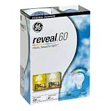 GE Reveal Bulbs, 60 Watts, Pack Of 4