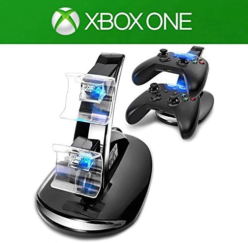 Anrain LED Light Dual Controller Charging Dock Station Charger for Microsoft Xbox One by Anrian
