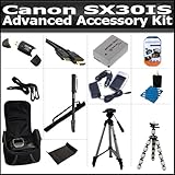 Advanced Accessory Kit For The Canon SX30IS SX30 IS Digital Camera Includes USB 2.0 High Speed Card Reader + Extended Replacement NB-7L (1300 mAH) Battery + Ac/Dc Rapid Battery Charger + Deluxe Case + 50 Inch Tripod + 67 Inch Monopod + More